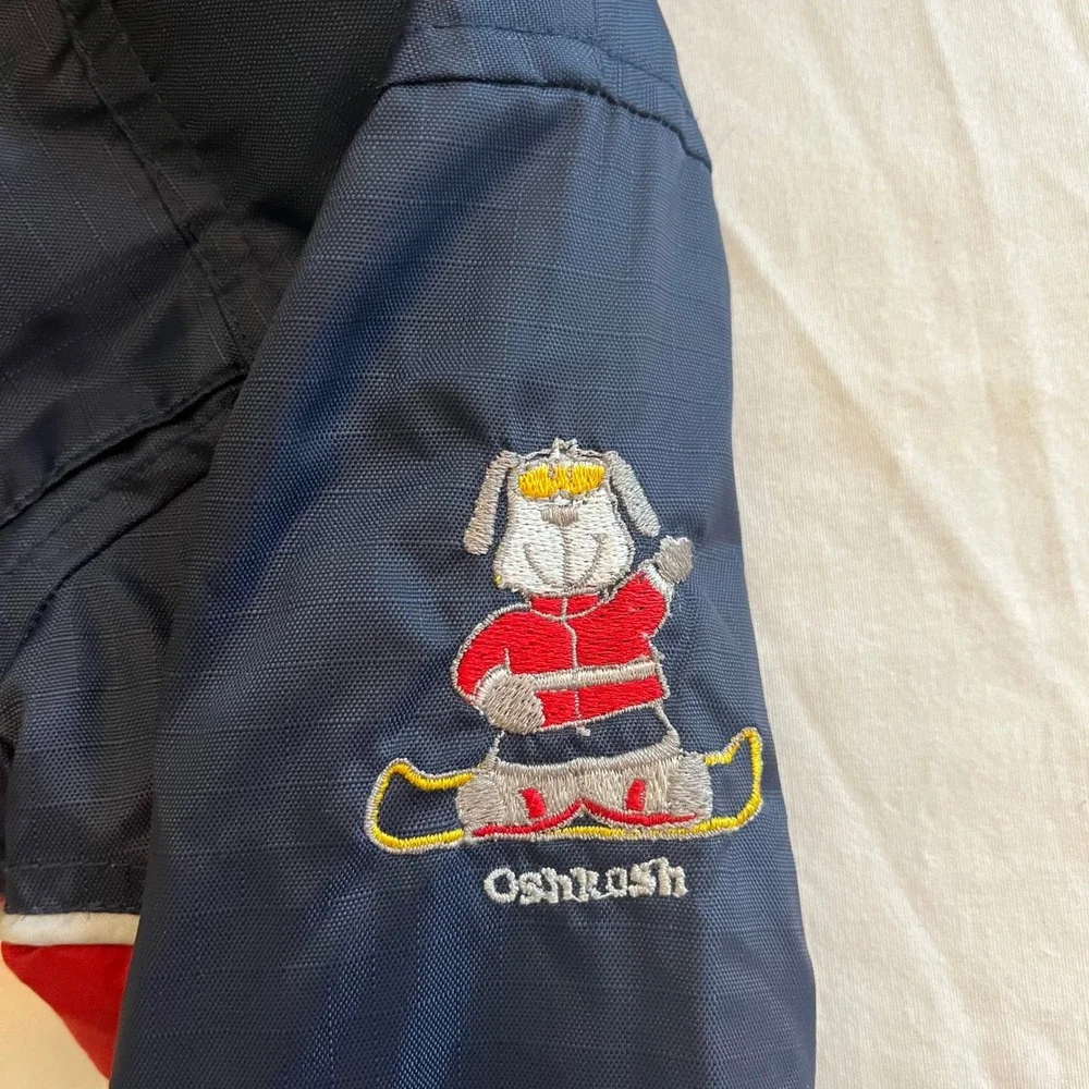 Vintage 90s OshKosh Bgosh Colorblock Winter Jacket Blue Hooded Baby Boy 12M